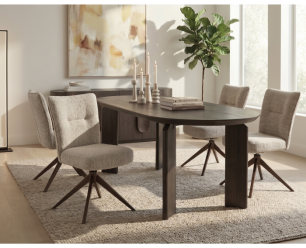 Tower Living Allure Eettafel ovaal eiken donkerbruin 220x100x76 cm - espresso bruin