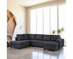 Hoekbank Malmo 3-zits hoek links - Antraciet - 280x198 cm