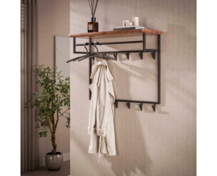 Kapstok Edge Curve hoog 12H - Massief acacia bruin