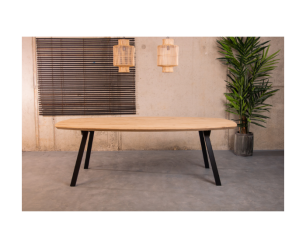 Tafelblad Eikenhout Deens Ovaal | Onbehandeld-240x120 cm