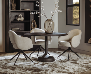 Elba Eetkamertafel zwart rond 120 cm