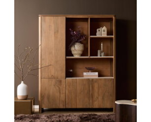 Vakkenkast XL Dallas Naturel Mangohout 160 cm