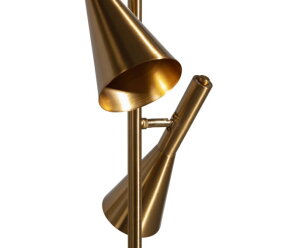 Body Vloerlamp Met 2 Lampen Metaal/marmer Antique Brass - BePureHome