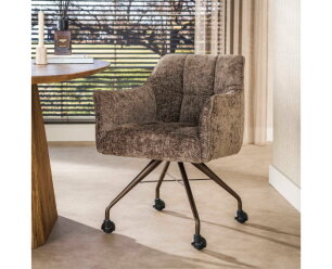 Armstoel Raster wieltjes VPE2 - Hoven taupe - brons