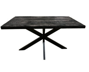 Eettafel zwart 180 x 90 cm met spinpoot