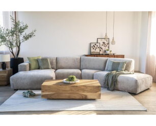 Modulaire Hoekbank Elise &ndash; Designbank Hotel Chique - Stof Trenza Taupe - 350x200 cm - SEVN