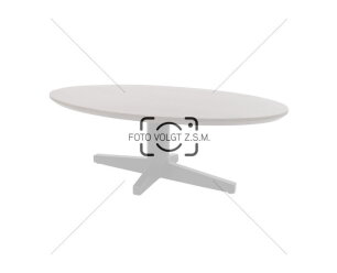 Salontafel Scorpio ovaal Beige poot Mangohout 130x70 cm - walnoot