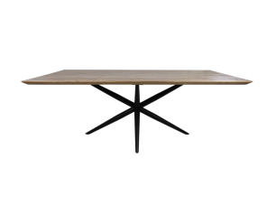 Rechthoekige tafel Zurich - 220x100x76 - Naturel/zwart - Acaciahout/metaal