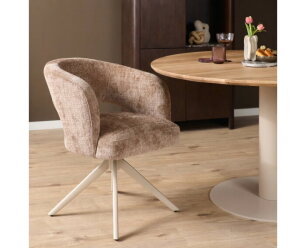 Eetkamerstoel Demi | Cinnamon | Poot Sand | Met armleuning