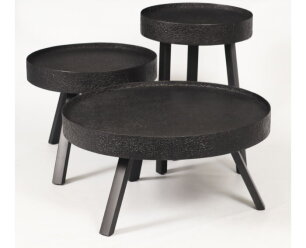 Salontafel set van 3 Olivia metaal - zwart | Moods collection