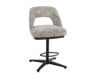 Caldes Barstoel - fabric Ted 8 white-grey (draaibaar)