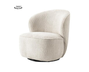 Belvi Fauteuil - fabric AJ3019-08 Cream (draaibaar)