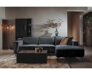 Leeds 2 5-AL + Chaise R - City 464 Black Blue