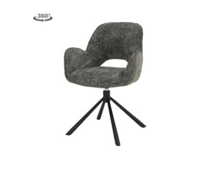 Isola Armstoel - fabric Haga 16 charcoal (draaibaar)