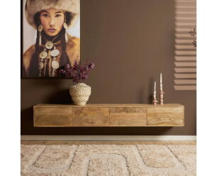 Zwevend tv meubel Vision Licht mango | 200 cm