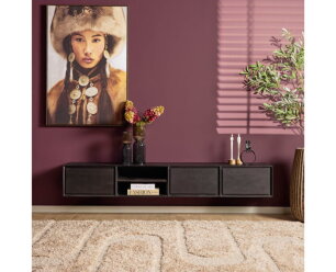 Zwevend tv meubel Ambiance Black | 200 cm