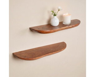Wandplank Live edge |  60 cm | Set van 2