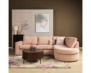 MySofa Alma Hoekbank Roze 2,5 zits+Divan Rechts