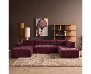 MySofa Ruby U-bank Paars Lounge L + 2,5 + Ottomane R