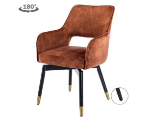 Lenno Armstoel - fabric Adore 24 Copper (draaibaar)