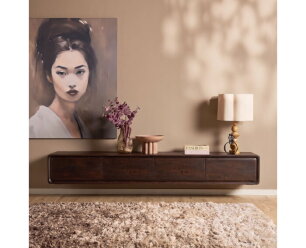 Zwevend tv meubel Allure Bruin Mangohout 200 cm