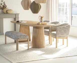 Eettafel Lune Deens ovaal mangohout 240x105 cm - naturel | Eleonora