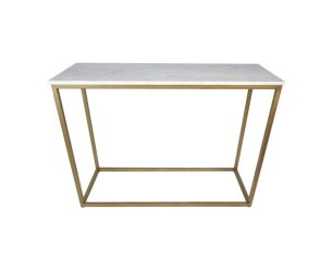 Console tafel Marseille - 100x35x75 - Wit/goud - Marmer/metaal