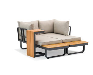 Samos alu.multifunct.loungeset taupe FSC 100%