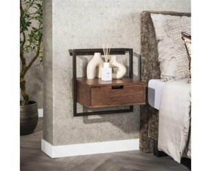 Nachtkastje air solid - Massief acacia drift brown