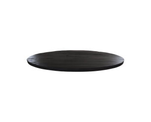 Ovaal tafelblad - 180x100x5/5.5 cm - Zwart - Gerecycled mangohout
