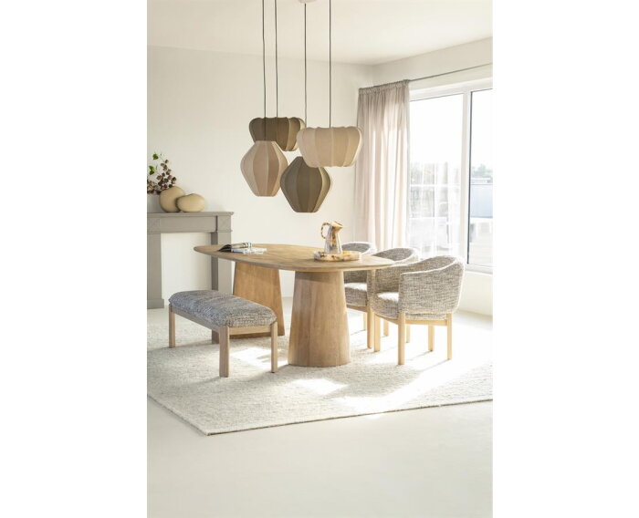 Eettafel Lune Deens ovaal mangohout 240x105 cm - naturel | Eleonora