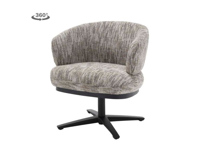 Eetkamerstoel Perca draaibaar Chenille - TED 8 white-grey