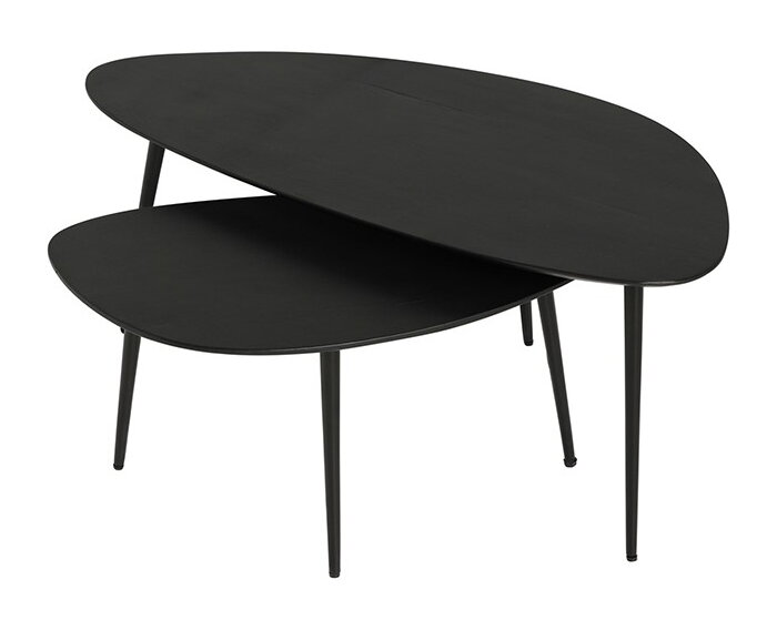 Salontafel set Flare - Zwart | Mangohout