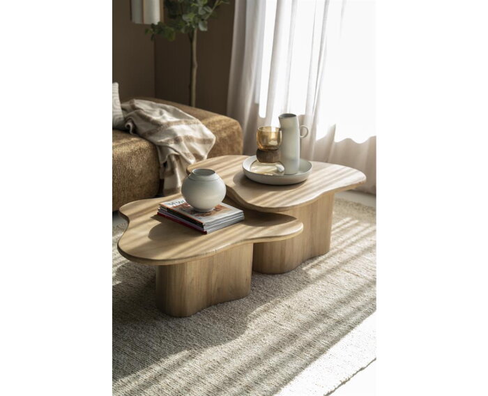 Salontafel Fall organisch set van 2 mangohout - Natuurlijk | BY-BOO