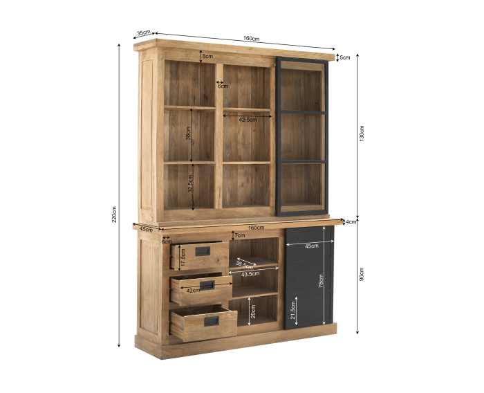 Nashville Vitrinekast | 160 cm