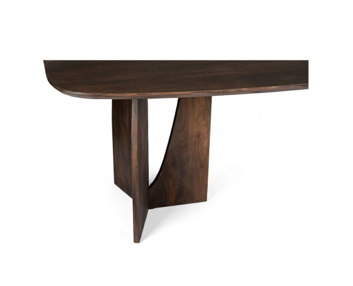Eettafel Nina Deens ovaal mangohout 220x110 cm - walnoot - Japandi stijl