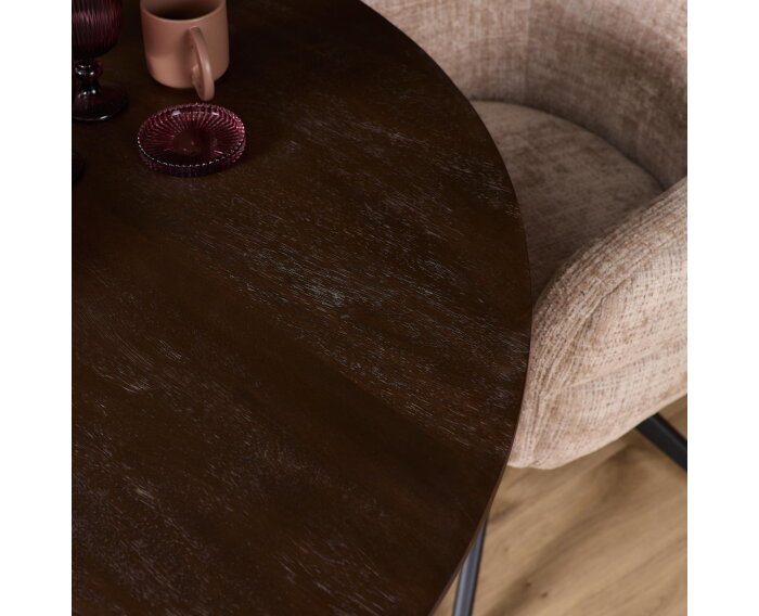 Eettafel Madison Brown | 110 cm | Poot Black