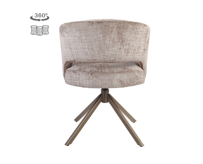 Tower Living Mura eetkamerstoel draaibaar - Cremona 24 clay  - Anodic brown