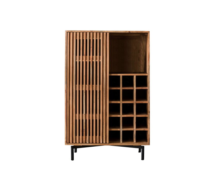 Wijnkast Rio Acacia 80 cm - Naturel | Meubelplaats