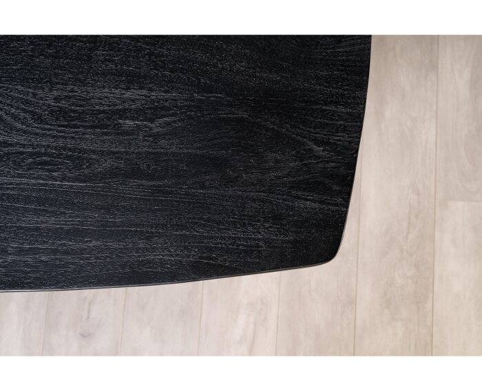 Eettafel Florence mangohout Deens ovaal 180x100 cm - Zwart | Sandblasted