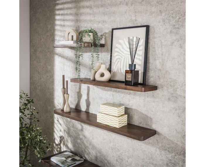 Wandplank 90 Carve - Massief acacia drift brown
