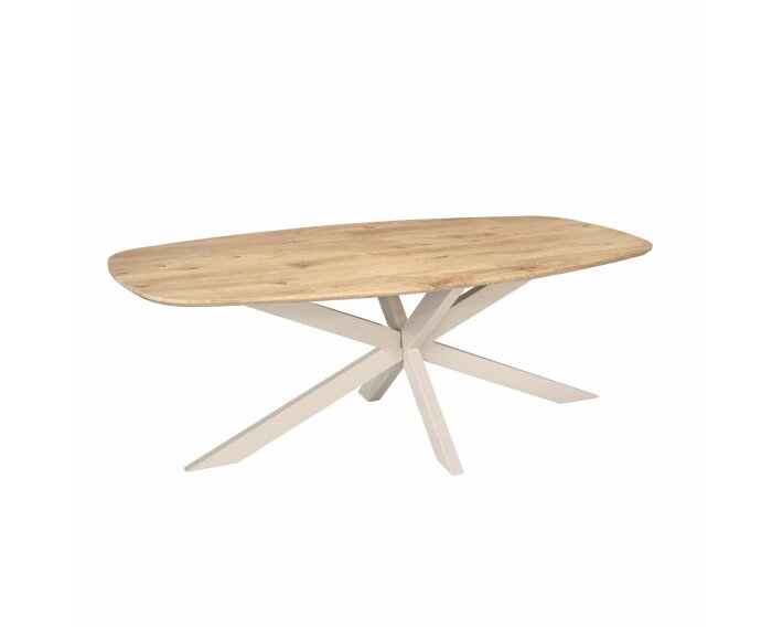 Eiken eettafel Ferris | Deens Ovaal 200 cm | Naturel | Poot Sand