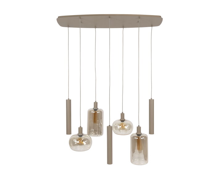 Hanglamp Serene 4+3L - Beige