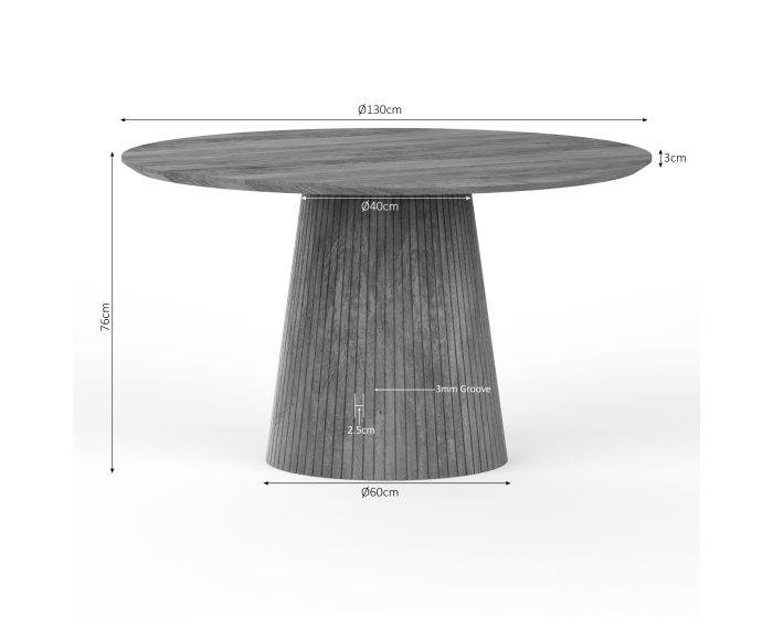 Eettafel Solana | 130 cm | Naturel