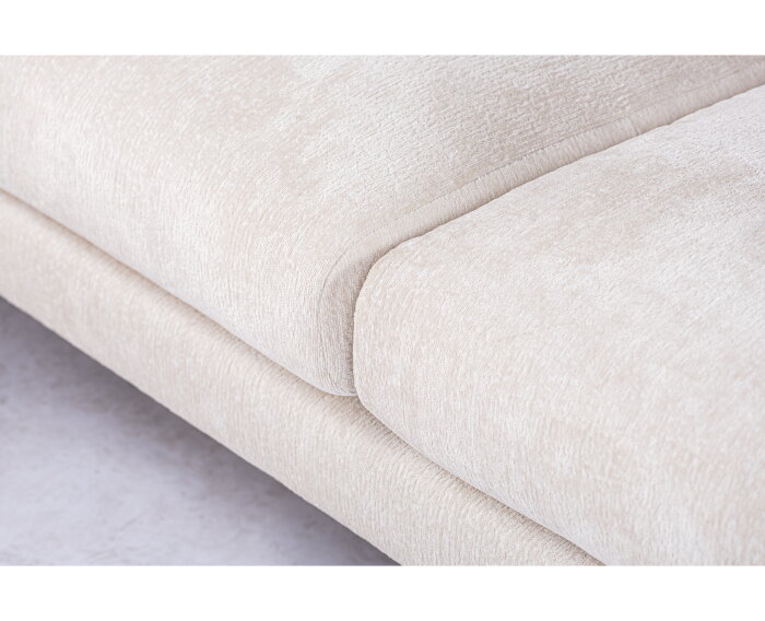 Hoekbank Elvano Links By-Olaf – Stof Loris Champagne – Luxe 3-zits met hoek links – 293 x 210 cm
