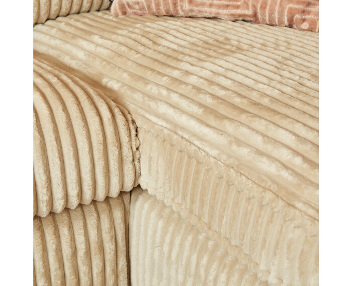 MySofa Teddy U-bank Ribstof - Beige