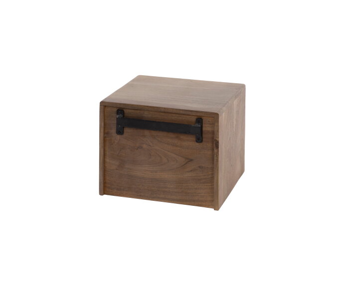 Nachtkastje 1L open vak Carve - Massief acacia drift brown