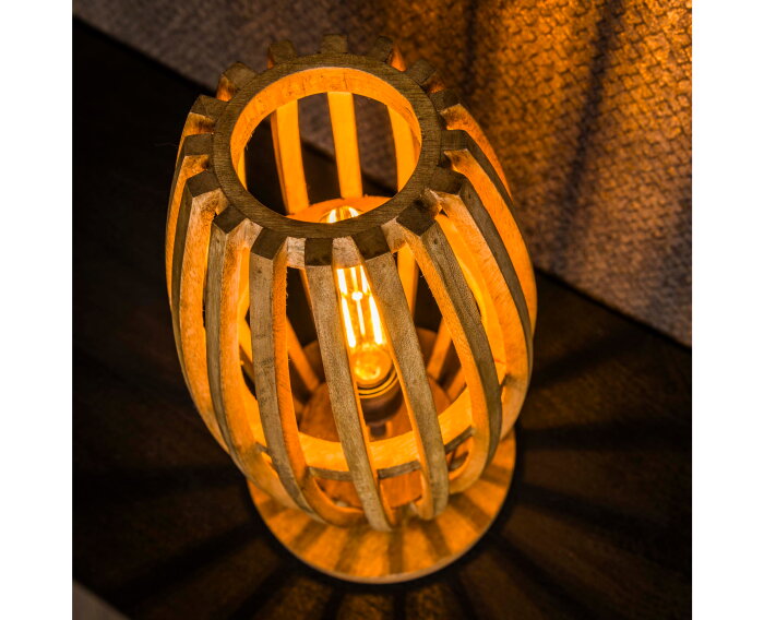 Tafellamp 1L orbit - Massief mango naturel