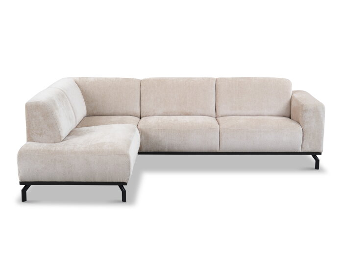 Hoekbank Avani met ottomane Links - Beige &ndash; 256x188x77 cm &ndash; Modern