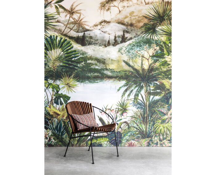 Lounge chair Portofino,76x71x67 cm, iron frame with teakwood slats